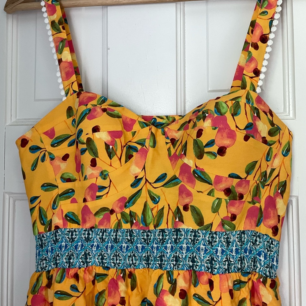 NWT Farm Rio Anjou Cashew Layered Maxi Dress - Picture 2 of 7